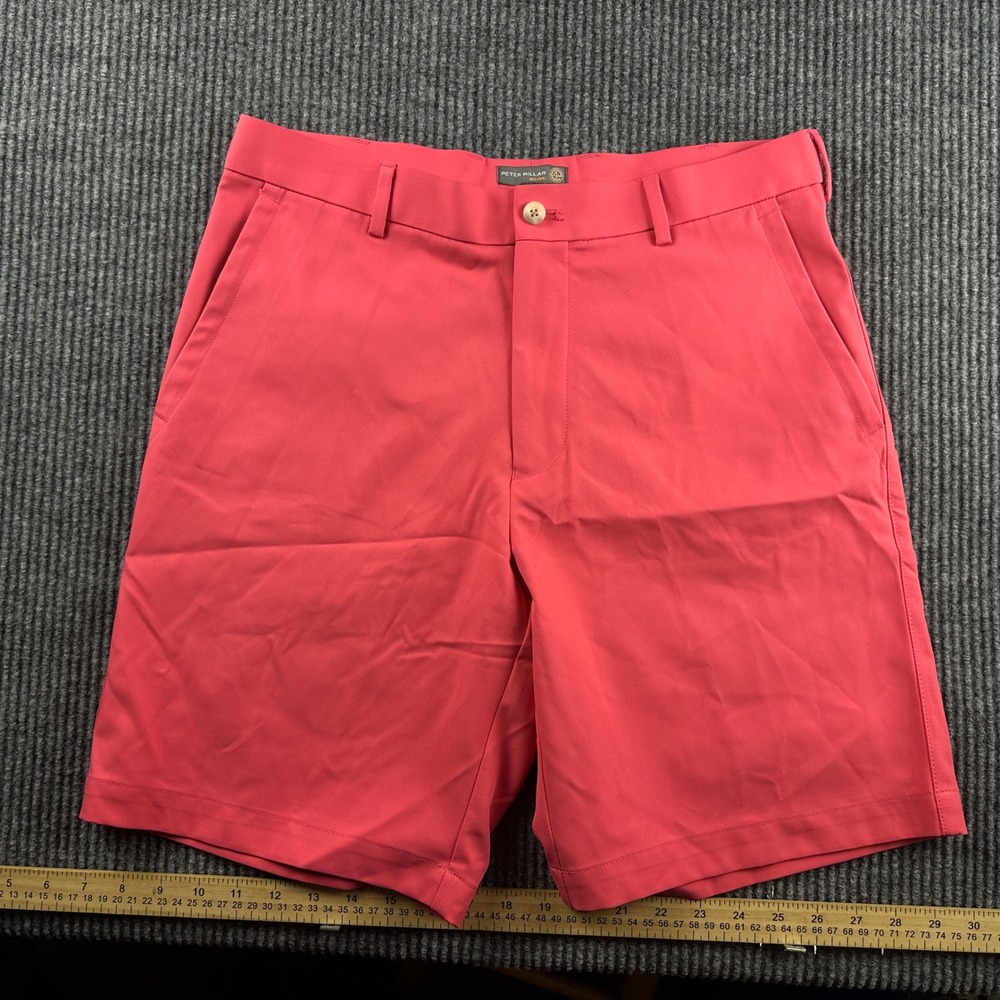 Peter Millar Crown Sport Mens Salmon Pink Golf Shorts MS16EB82 Size 32